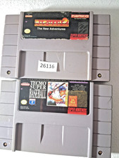 2 super Nintendo games SNES Packman 2 & Tecmo Super Bowl    26116   bc21