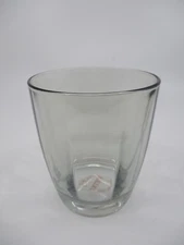 VIETRI OPTICAL GRAY/ SMOKE DOUBLE OLD FASHION GLASS - 4" x 3 1/2"     0111G