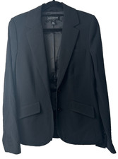Club Monaco Black two Button Classic Wool Blend Blazer Sz 2 Career Designer C20