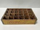 Vintage Coca Cola Wooden Crate, 24 Bottle, Yellow & Red
