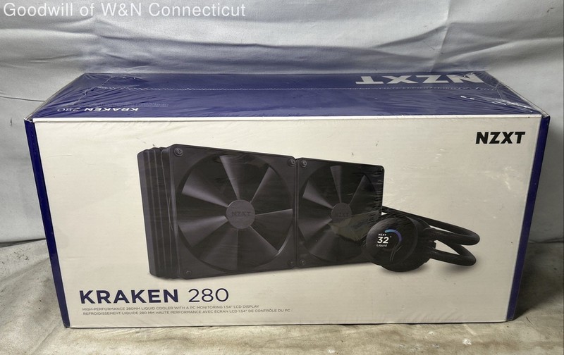 NZXT Kraken 280 Liquid Cooler 280mm AIO with 1.54" LCD Display Factory Sealed