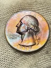 1937-D Washington Silver Quarter GEM Lustrous Au+ High Grade Toned Red Hue