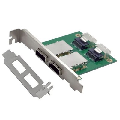 SFF-8087 to 2 Port External HD SFF-8088 PCI Mini SAS Card Female Adapter Board