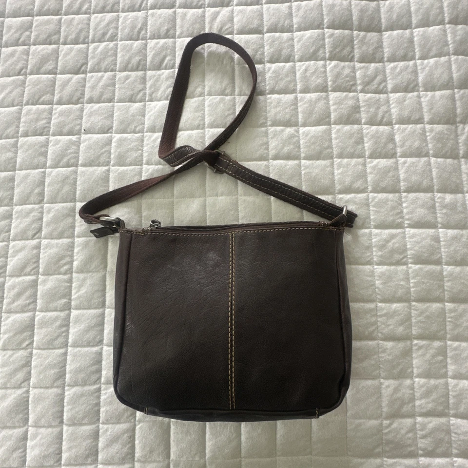 Bolso Bandolera JACK GEORGES Voyager Cuero Marrón Mensajero Correa Ajustable Foto 3 de 4