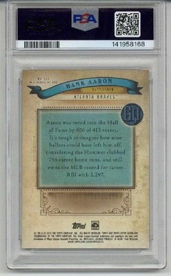 2019 TOPPS GYPSY QUEEN #311 HANK AARON CARD BRAVES PSA 10 SP HIGH