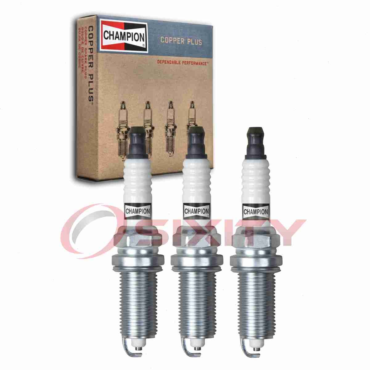 3 pc Champion Copper Plus Spark Plugs for 2014-2017 Mitsubishi Mirage 1.2L uq