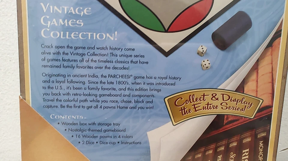 Milton Bradley Parcheesi Vintage Game Collection Edition [NEW] Wood Case Box - Image 4 of 4
