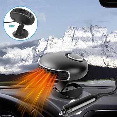 360° Rotary Portable 12V Car Heater & Defroster, 150W Fast Heating & Cooling Fan