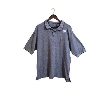 Brittania Mens Polo Shirt Size LG Short Sleeve Grey Weave Vintage 90s Y2K