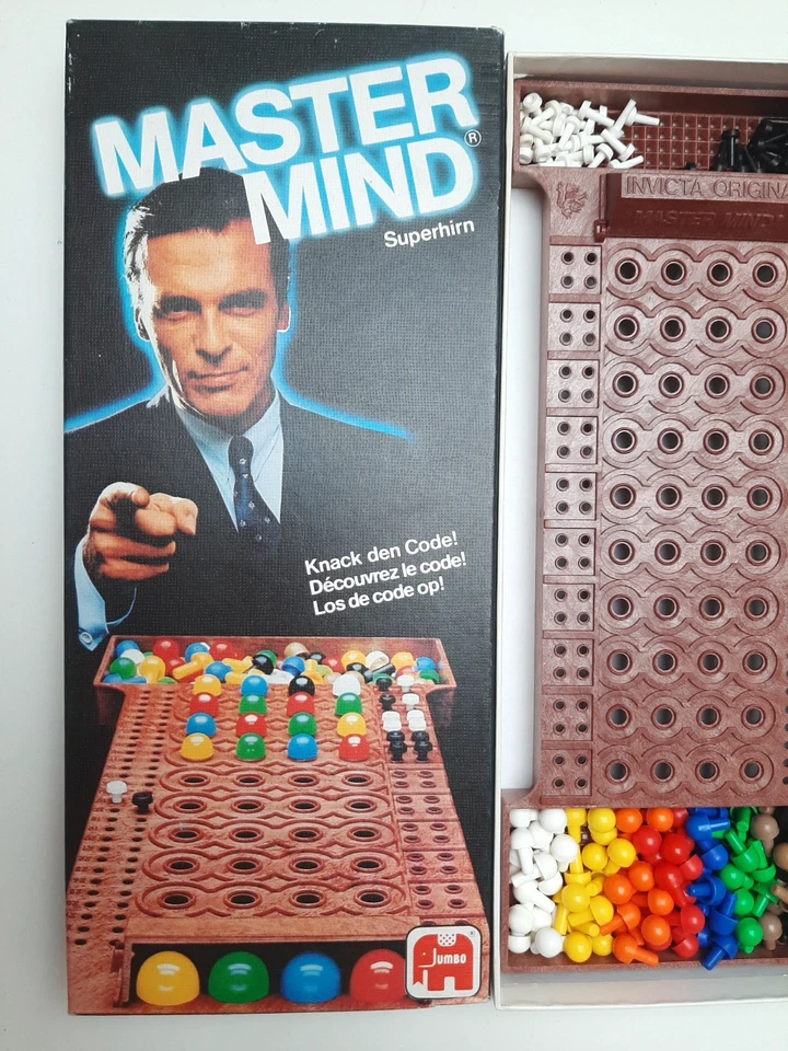 Innen fast wie neu: Master Mind Mastermind Superhirn Jumbo Spiele + extra Stifte - Bild 2 von 4