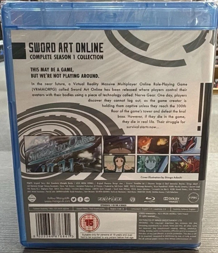 SWORD ART ONLINE Complete Season 1 Collection Blu-Ray NEW (Region B/Not USA) - Image 2 of 2