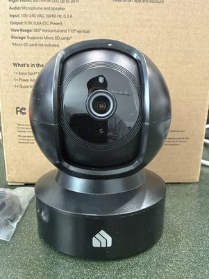 Kasa - Smart Indoor Pan-Tilt Home Security Camera, 1080p 2.4G WiFi (EC71) black