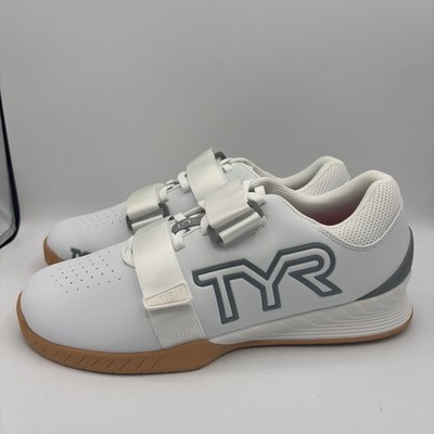 TYR L-1 Lifter Shoes Mens Size 11 White Gray Gum Weightlifting Gym Sneakers
