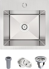 15x15x9 Inch Drop In Bar Sink 18 Gauge T304 Stainless Steel Topmount Kitchen