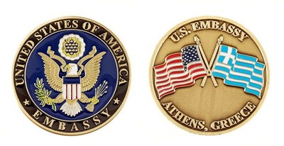 NEW Challenge Coin Company US Embassy Athens Greece Challenge Coin 1.75'' CC-1050