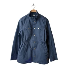 LL Bean Utility Barn Field Jacket BeanFlex Carbon Navy Drawstring Waist SZ Large