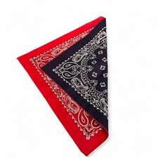Vintage Hav a Hank different color sided Bandana Scarf Navy  Red Handkerchief