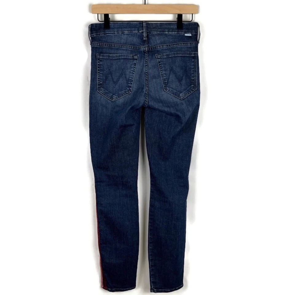 Pantalones de mezclilla para mujer MOTHER The Looker tobillo aquí gatito, gatito brillo corredor talla 26 Foto 4 de 4