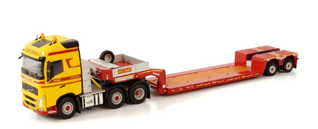 Camion miniature Volvo FH4 Globetrotter 6x2 WSI avec plateau surbaissé