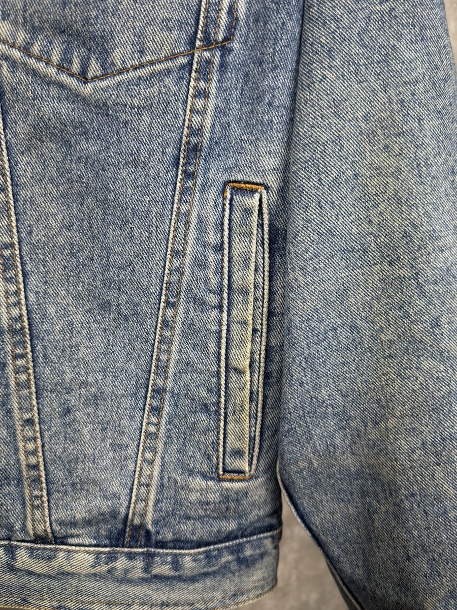 Vintage Marlboro Classics Denim Jacket XL Leather Collar Made in