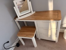 White Dressing Table, Stool & Mirror - 100% Wood