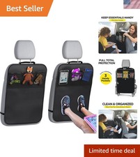 Back Seat Cover For Kids  3 Pocket Storage Organizer, 2 Pack X-Large Waterpr...