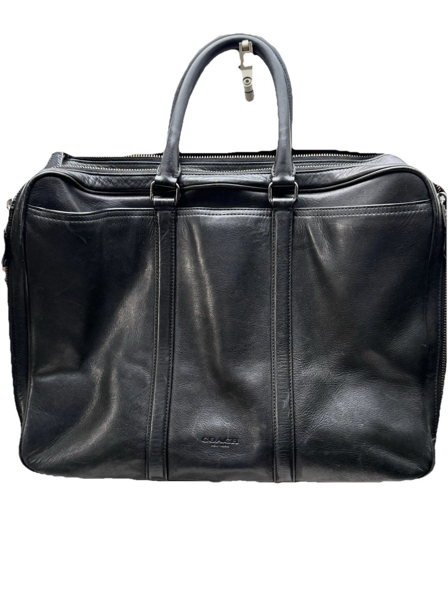 $495 Coach Metropolitan Double Zip Business Case Briefcase Black