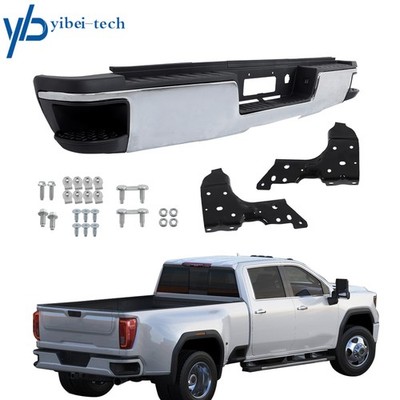Chrome Steel Rear Bumper Assembly For 2015-2019 Silverado Sierra 2500 HD 3500HD