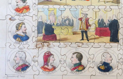 puzzle : HISTOIRE DE FRANCE - SACRE de CHARLEMAGNE vers 1870 / jouet jeu ancien - Imagen 5 de 17