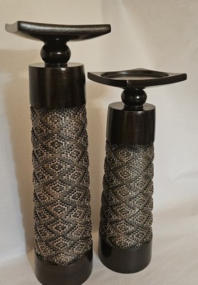Dublin Decorative Candle Holder Set of 2 - Home Decor Pillar Candle Stand,