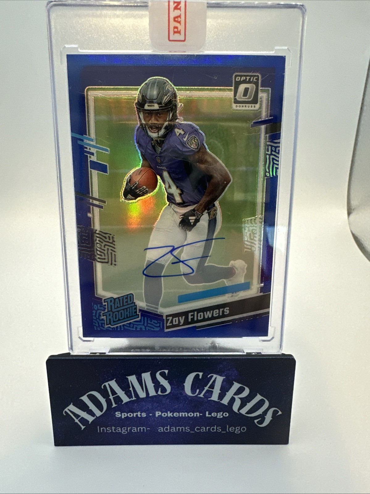 2023 Optic Zay Flowers RC # 210 Blue Auto /99 Rated Rookie Mint Holo Prizm