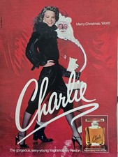 1981 Revlon Charlie Perfume Merry Christmas Santa Claus Vintage Ad