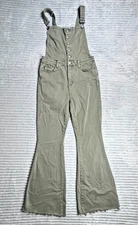 Judy Blue Tummy Control Flare Overalls Women's XL Garment Dyed Olive Comfort