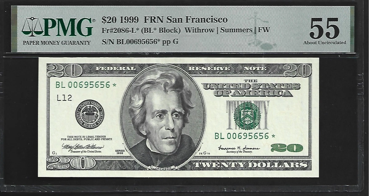 $20 1999 US Small Size Paper Money Notes for sale | eBay