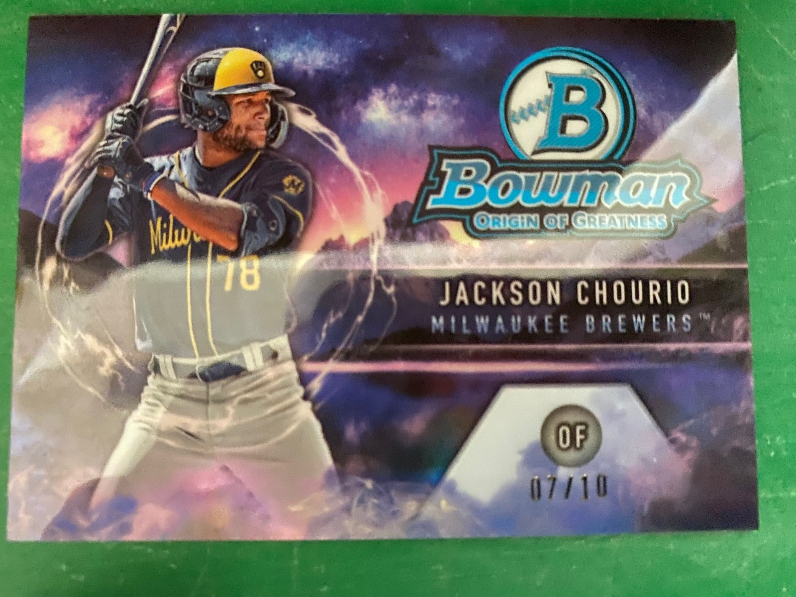 Jackson Chourio 2024 BOWMAN CHROME ORIGIN OF GREATNESS #OOG-2 ROOKIE RC 07/10
