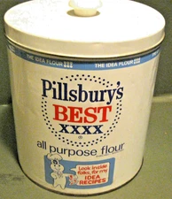 Vintage J.L. Clark Pillsbury's Best Metal Tin Flour Canister Pillsbury Doughboy