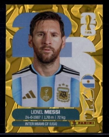 2026 Panini World Cup Sticker Collection Lionel Messi Argentina Gold Crumple