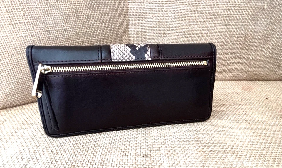 Cartera Brahmin ADY Marrón PIEL DE SERPIENTE Panelk CROC Repujada PLEGADO Foto 2 de 4