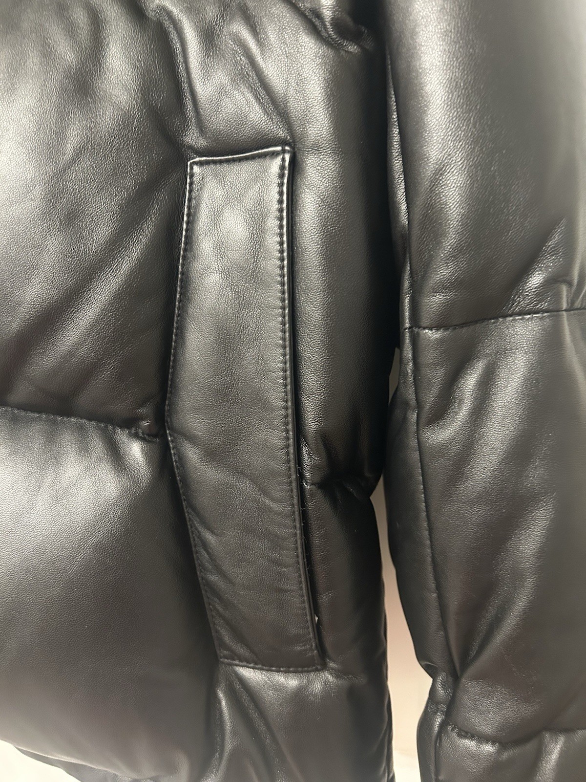 Zara SRPLS Leather Puffer Jacket Small NWT image 9