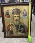 St Nicholas the Wonderworker Russian icon Frame 23x19” Lithograph Retro Print — photo 3