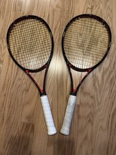 Two pair ProKennex Black Ace V2 100 Racket 100sq 300g 16x19 G3 Gut Poly