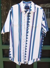 Vintage Wrangler Men's Short Sleeve Shirt Aztec Print Pearl Snap Size XL