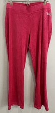 Juicy Couture Vintage Bright Pink Velour Lounge Sweat Pants Bling Spellout L