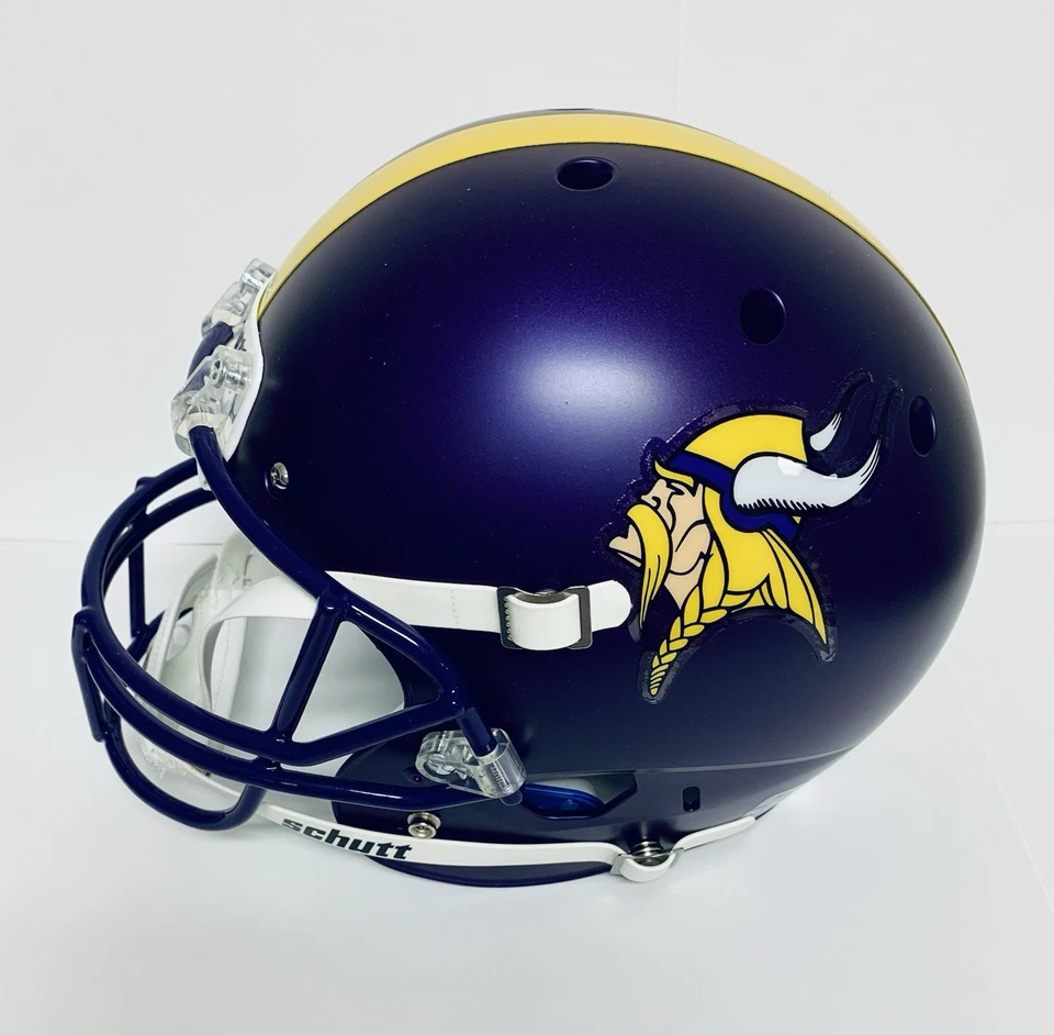 Vikings Purple People Eaters Signed by 4 Custom Matte Full Size Helmet - JSA LOA - Image 4 of 4
