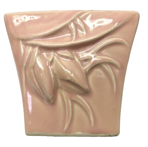 RARE Item on Ebay - Vintage McCoy Pink 4" Tall  Planter with Raised Fowers NICE