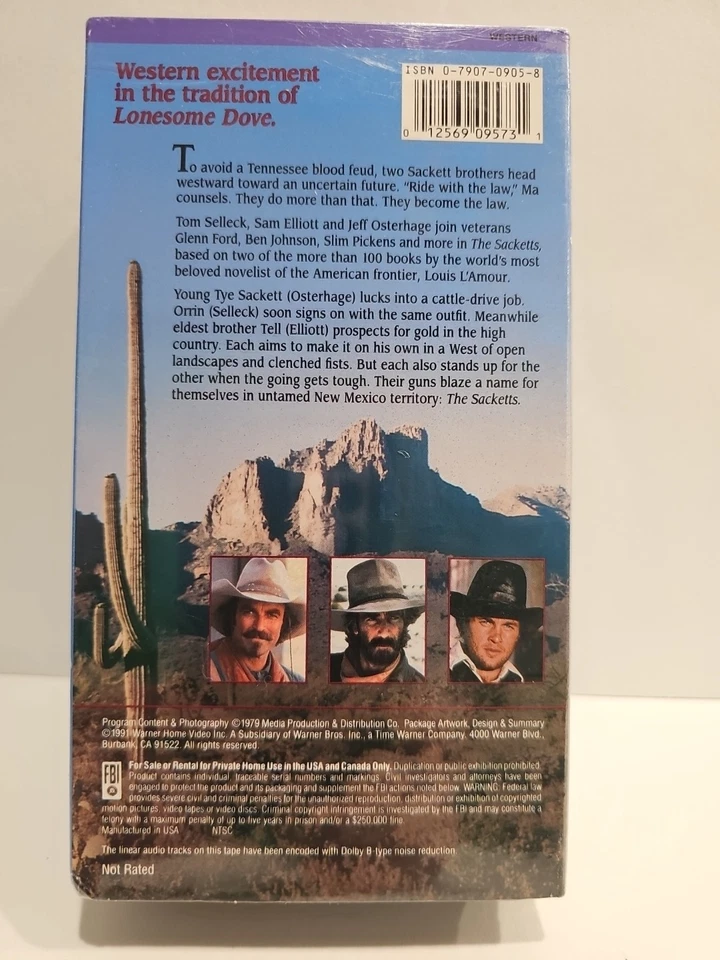 The Sacketts VHS Two Tape Set Warner Home Videos Brand NEW! Sealed. - Image 3 of 4