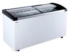 Omcan USA 47753 48" Curved Lid Ice Cream Display Freezer, 7.6 cu. ft.