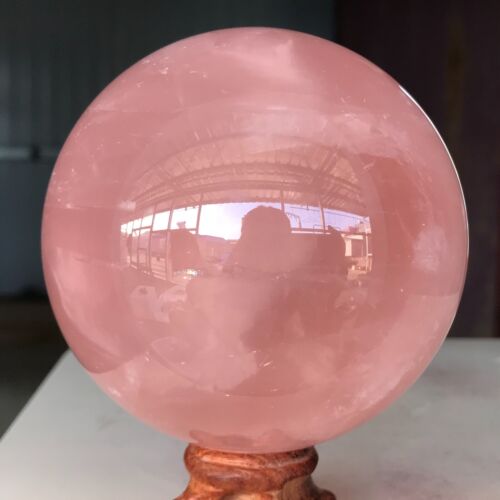 977g Natural Pink Rose Quartz Crystal Sphere Mineral specimen Healing B637 - Picture 4 of 14