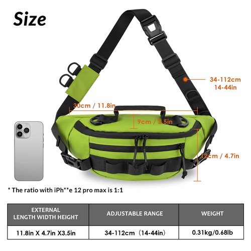 Fishing Bag 11.8in Waterproof Scrack-Resistant Outdoors Sport Fishing Crossbody - Picture 13 of 22