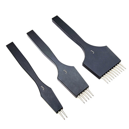 Leather Craft round Hole Black pricking iron chisel Stitching Punch Tool Diy set - Picture 1 of 35